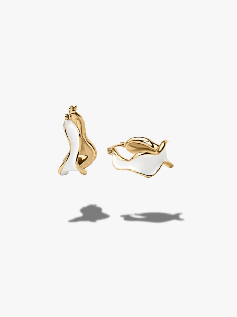 White detailed earrings