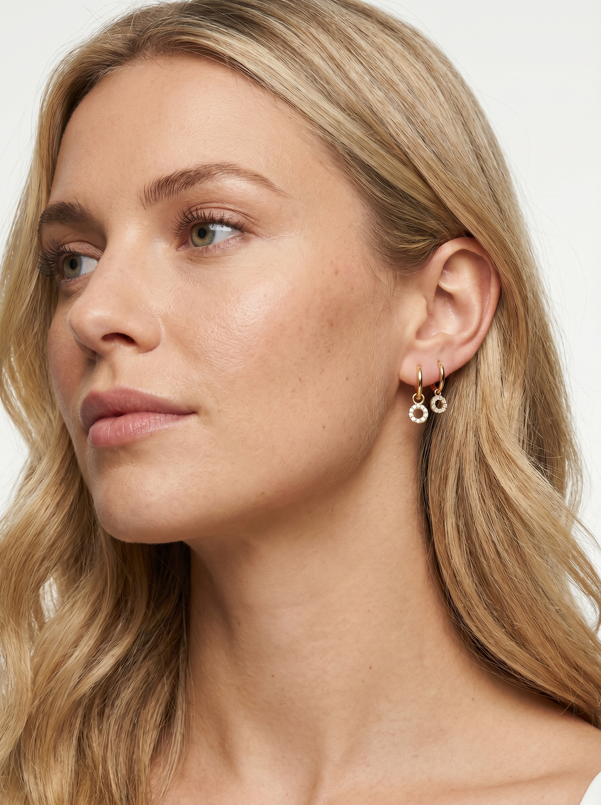 Mini Circle Drop Earrings