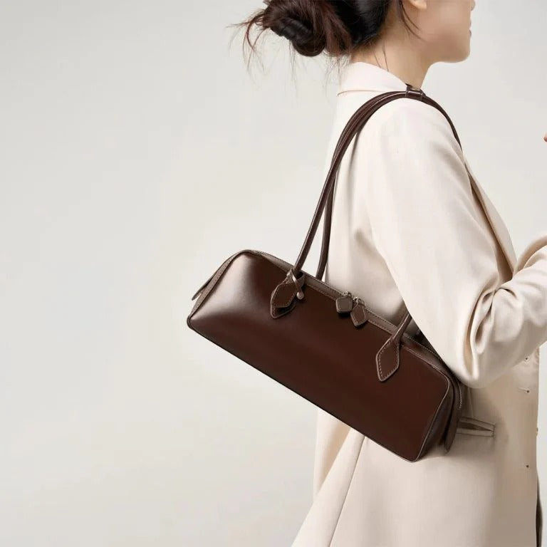 Glossy Baguette Shoulder Bag