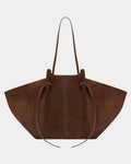 Oversized Suede Tote with Tie Detail